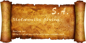 Stefanovits Alvina névjegykártya